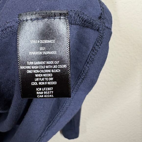 Sanctuary Plus 1X Twisted Front Top Shirt Navy Blue V Neck Long Sleeves Stretch - Picture 8 of 9